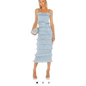 Lily Midi Dress in Cashmere Blue